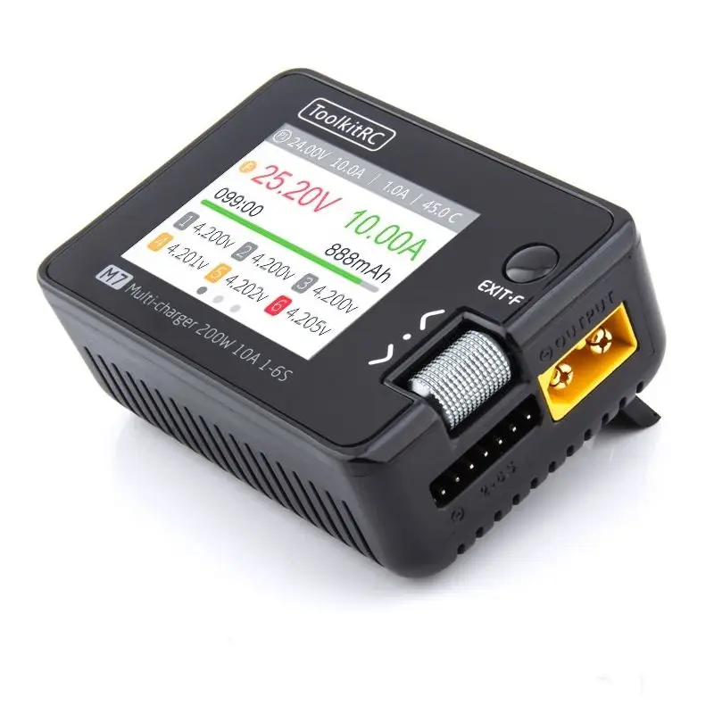 

In Stock New ToolkitRC M7 200w 10A Multi Function Smart Balance Charger Discharger for Lipo LiHV LiFe Lion NiMh Pb Battery