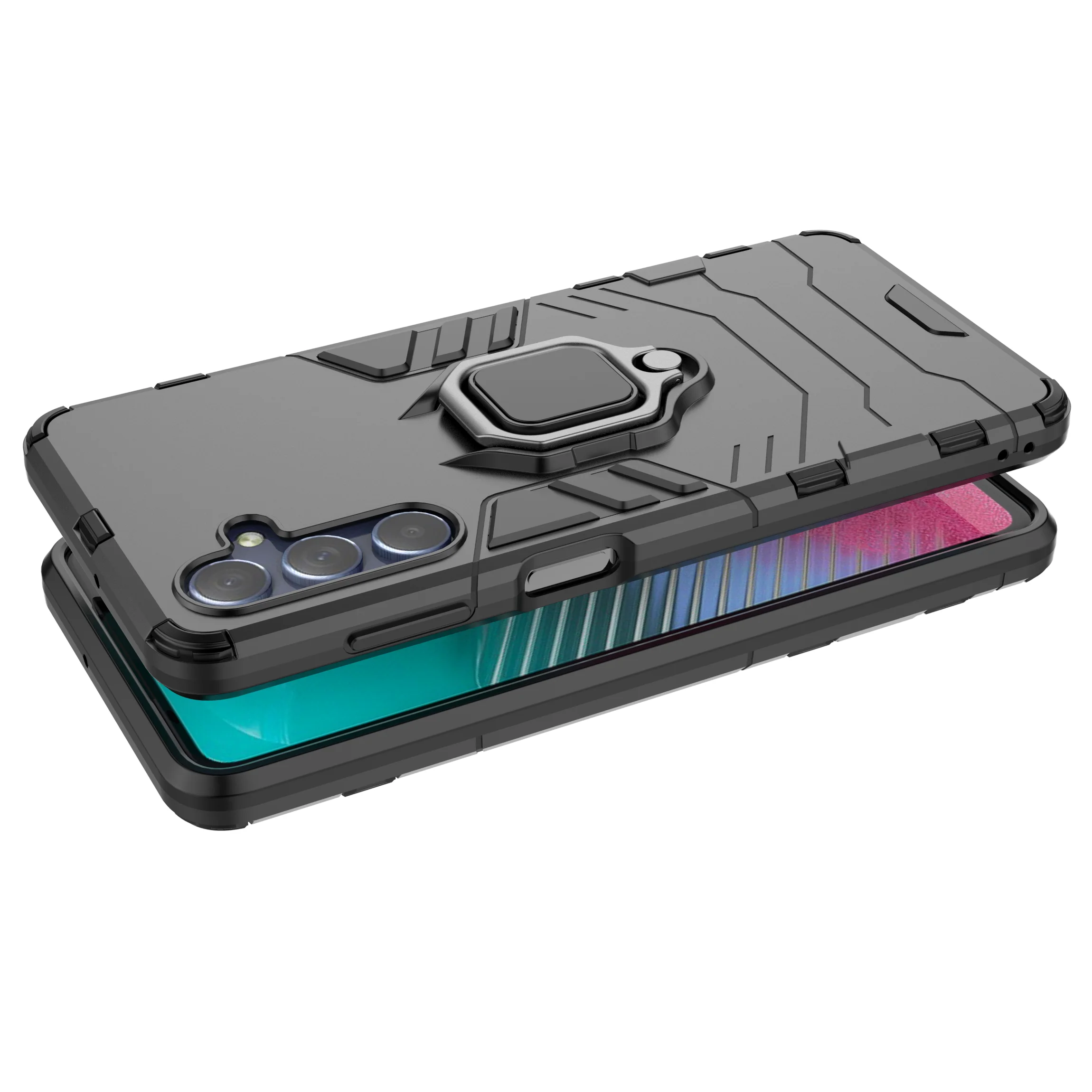 Shockproof Phone Case with Ring Stand and Enhanced Protection