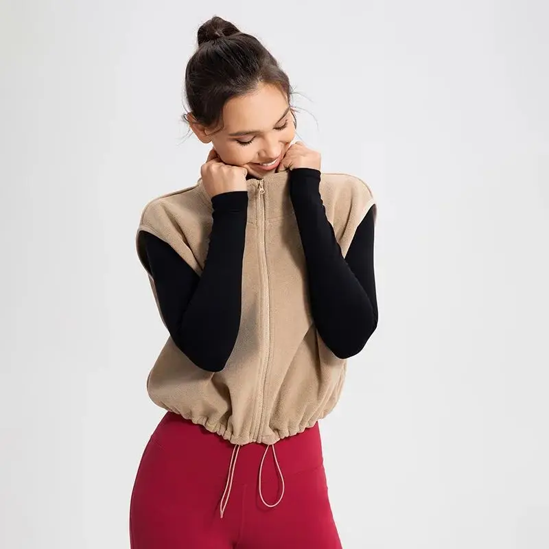 

Women's Running Fleece Vest Lightweight Warm Zip Up Polar Vests Outerwear Sleeveless Jacket for for Golf Hiking Sports