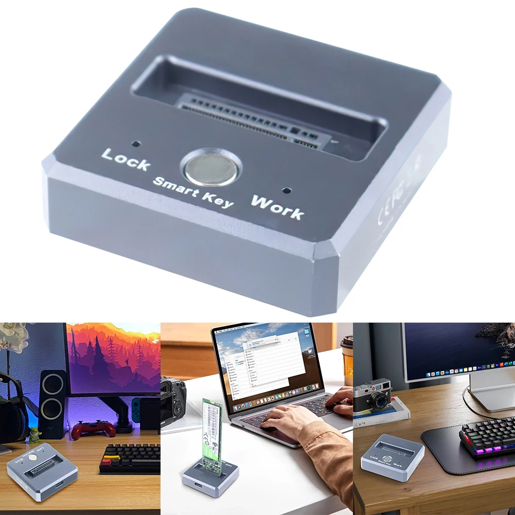SSD 도킹 스테이션 캐디 박스 베이스 어댑터, 1000 MB/s M.2 NVME/SATA SSD 외부 인클로저, M 키 노트북용 휴대용 도킹 케이스