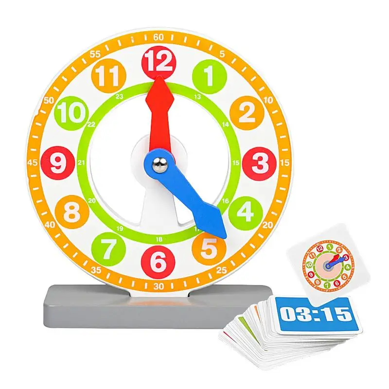

Teaching Clocks For Kids Child Learning Time Toy Clocks Set With 48pcs Cards Telling Time Teaching Clock Educational Toys For