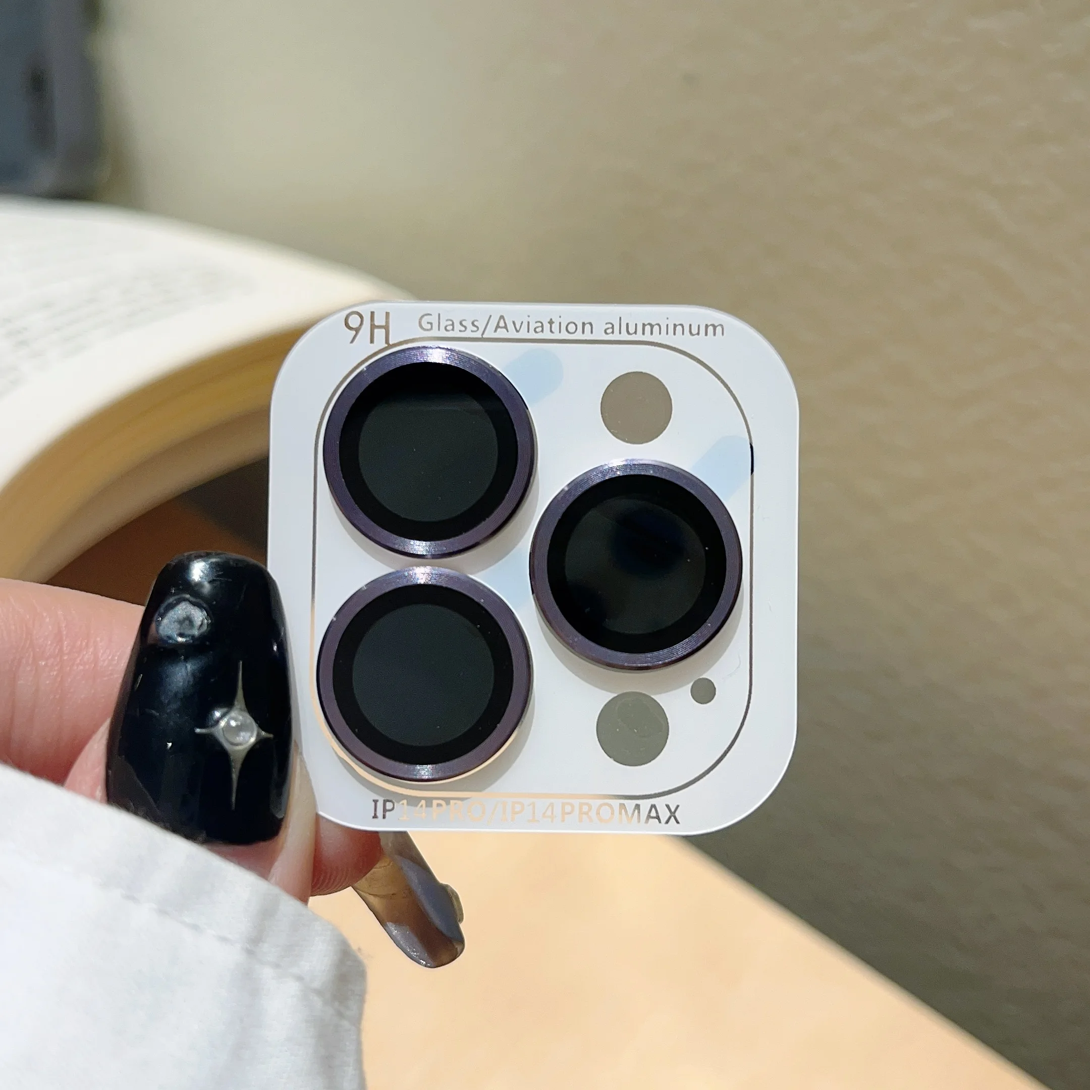 Premium Tempered Glass Camera Lens Protector with Metal Frame