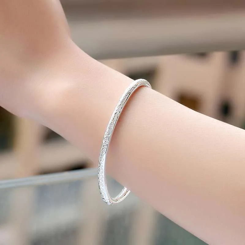 

YKD58 Bohemian bracelet with printed line bracelet for women's silver plated bracelet