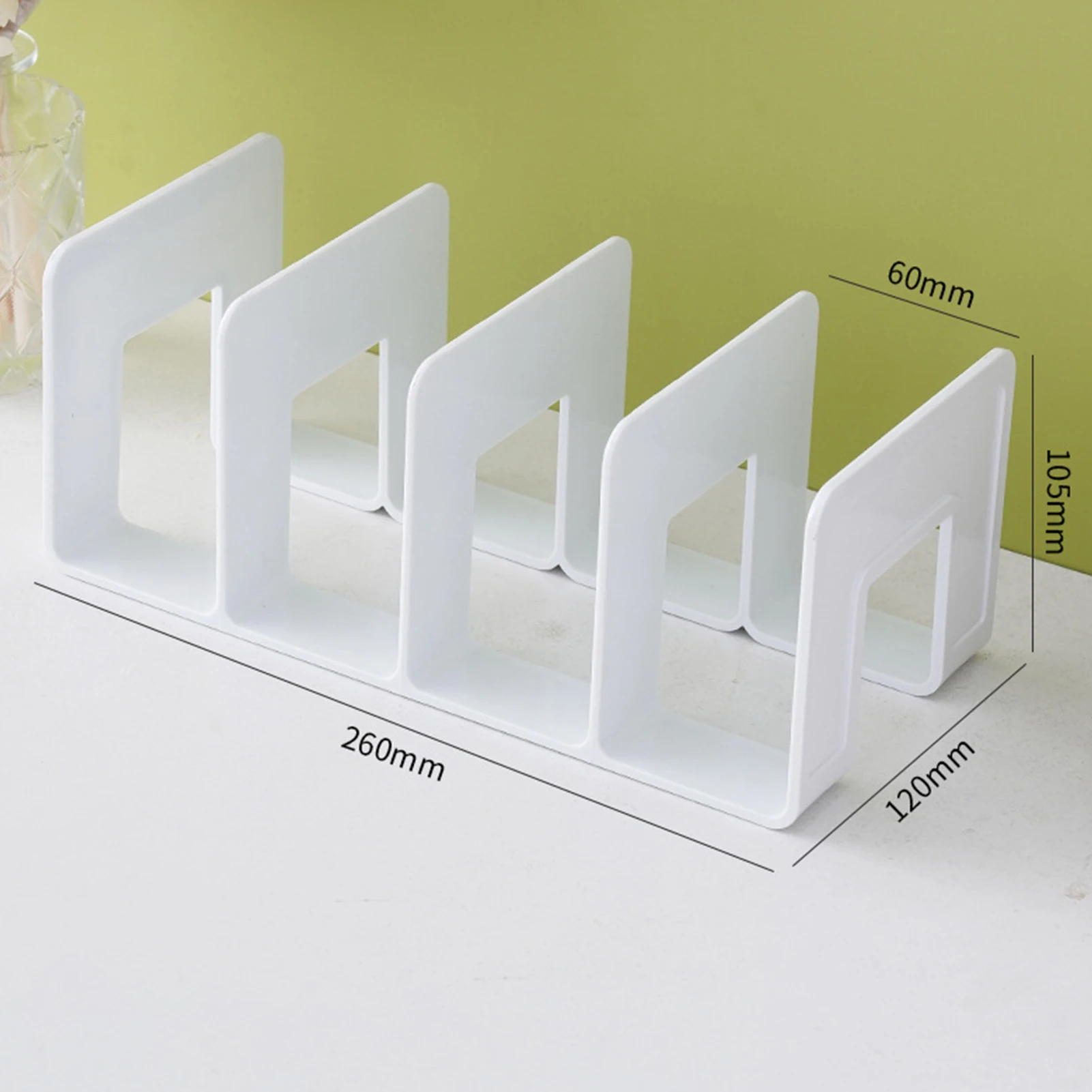 Abs bookends suporte estante divisor livro arquivos de papel rack de armazenamento 4 compartimentos rack livro organizador para casa escritório sala de aula