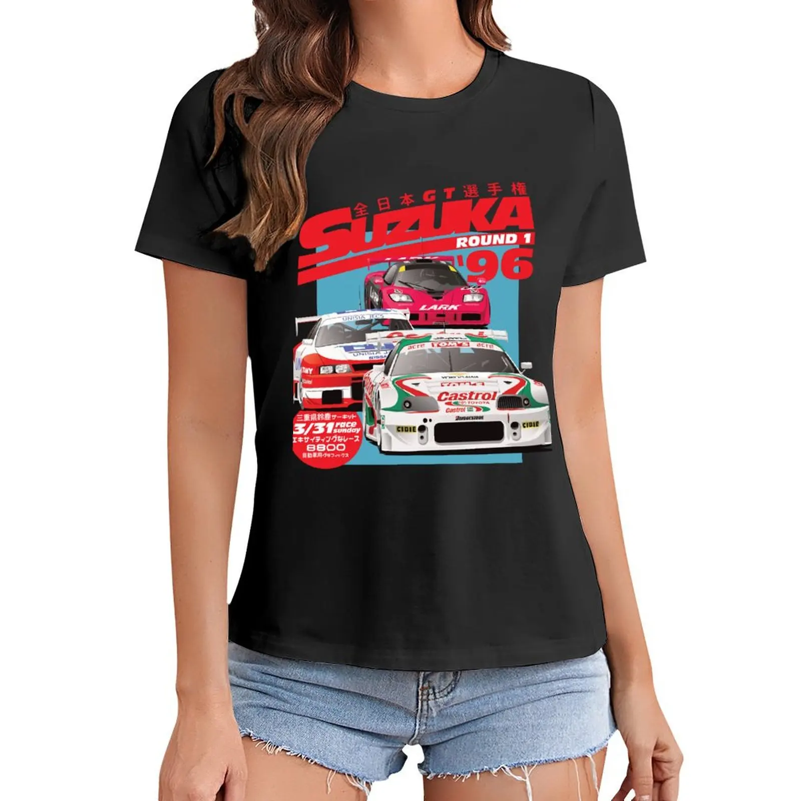 

JGTC Suzuka 1996 T-Shirt plus sizes funnys blacks black t shirts for Women