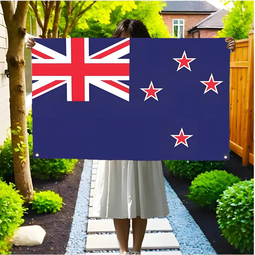 World Cup National Flag NewZealand Flags Edgeless four-ring hanging decor indoor outdoor compatible easy for hanging display