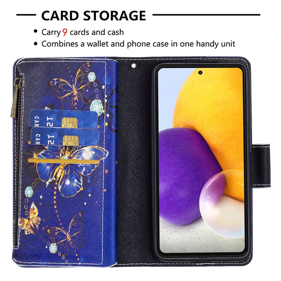 Colorful PU Leather Zipper Wallet Case
