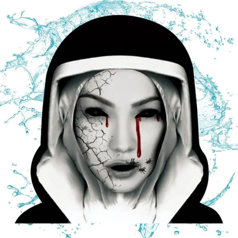 

Halloween 3D Realistic Horrible Car Window Stickers Scary Movie Character Ghost Decals Bloody Nun Car Exterior Accessories