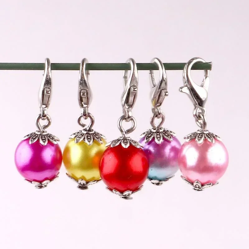 혼합 색상 DIY 뜨게 스티치 마커, 크로셰 스티치 잠금, 니트 바느질 액세서리, 펜던트 쥬얼리 액세서리, 12 개/세트