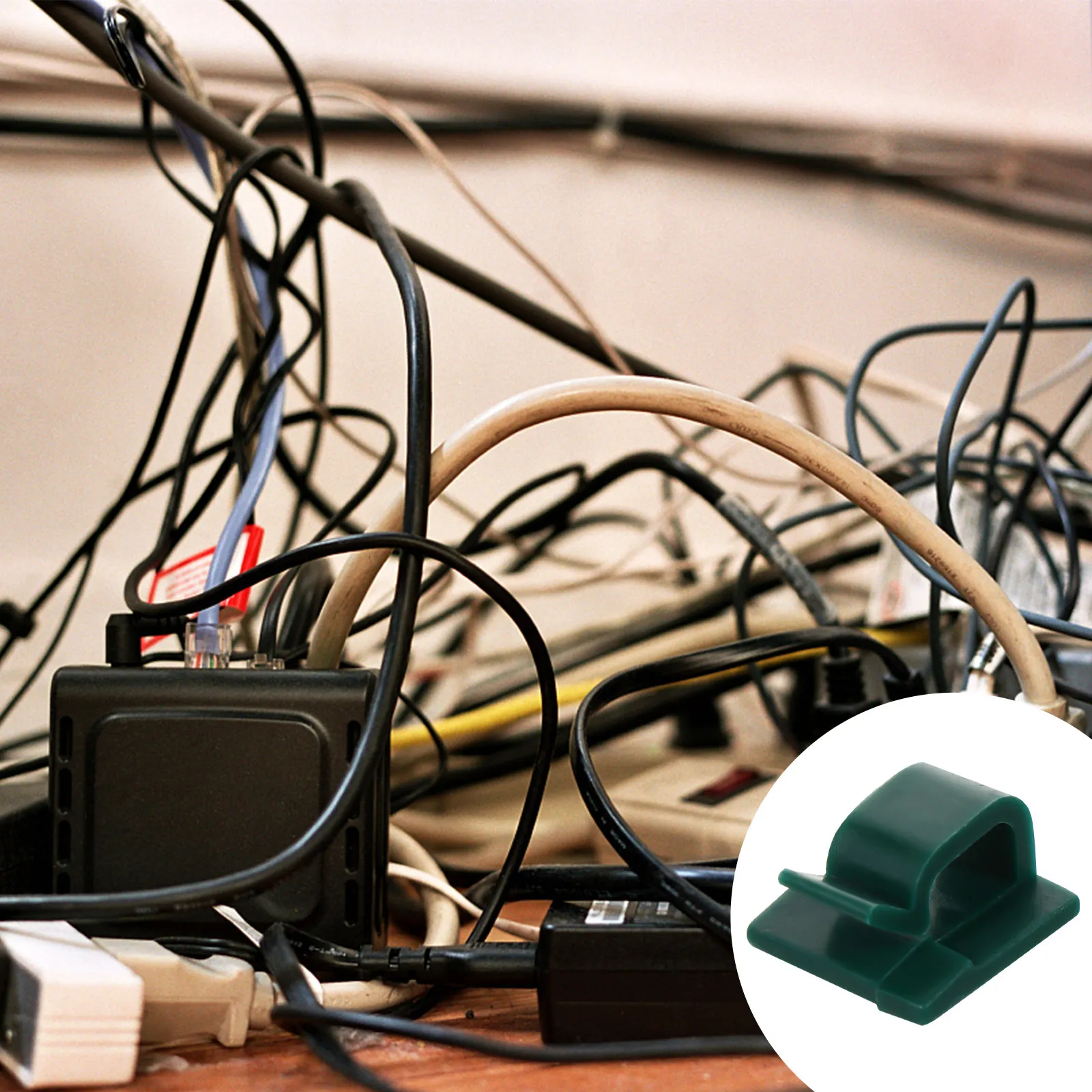 100Pcs 데스크탑 케이블 정리기 깔끔한 와이어 관리를 위한 뒷면 접착식 나일론 코드 클램프 USB TV 크리스마스 조명 케이블 고정