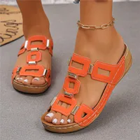 Sandales compensées pour femmes, style espadrilles, à enfiler, chaussures confortables 5