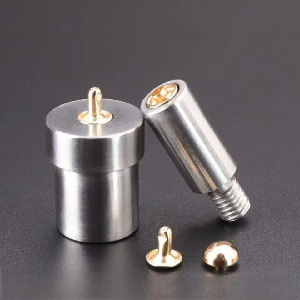 5-15mm Round Dome Rivet Mold Mushroom Rivet Installation Tools Hand Press Double Cap Rivets Die Decorative Fastener Leathercraft