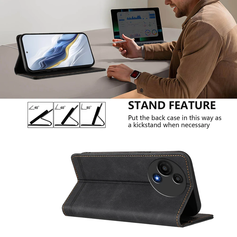 Premium Magnetic Leather Book Case with RFID Anti-Theft Protection