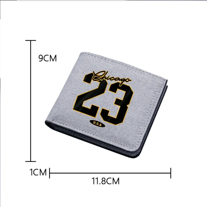 New 23 USA Art Letter Design Print Men's Short wallet With ID Window and Card Slots Purs Fashion Small Wallets
