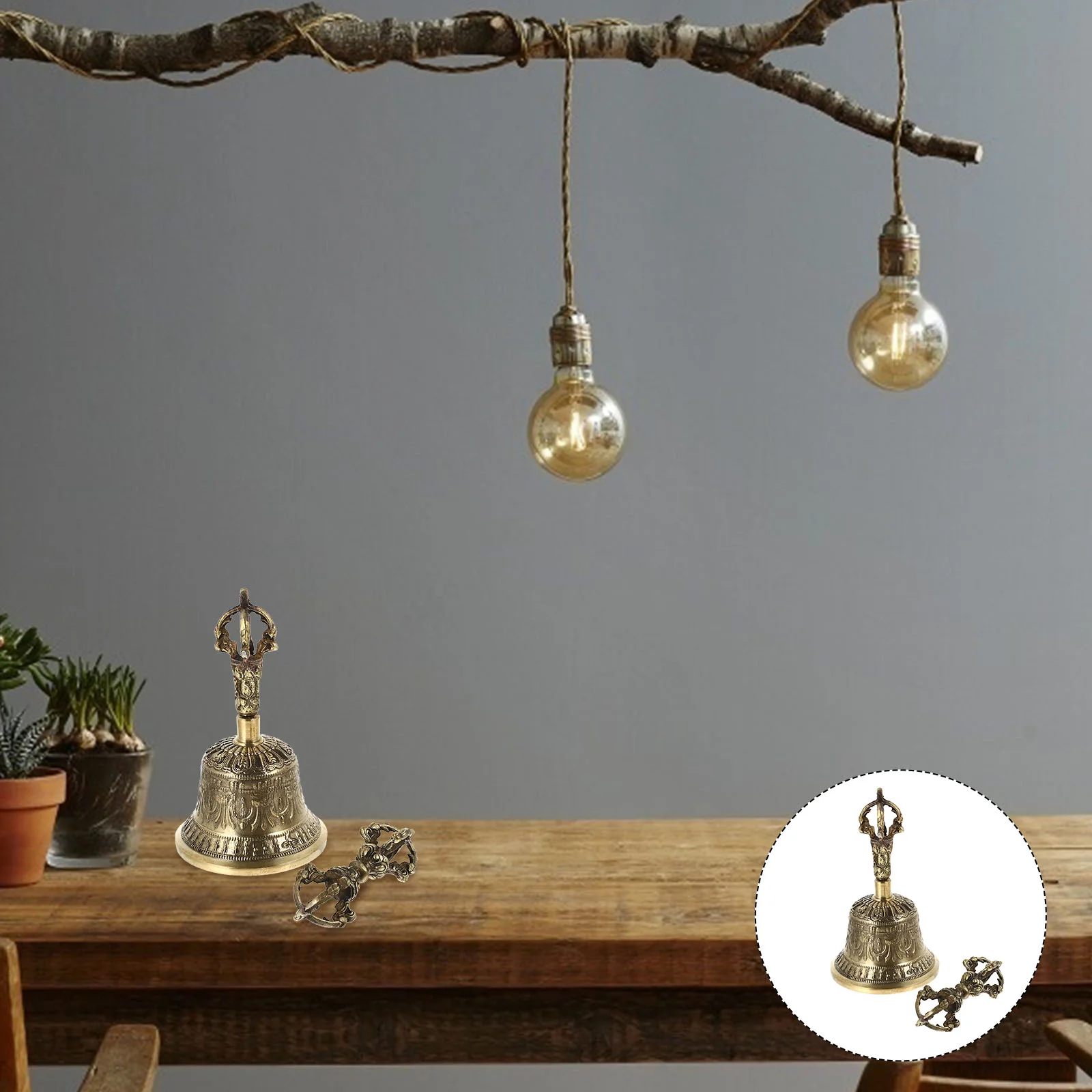 

Five Shares Vajra Vintage Decor Hand Bell -made with Handle