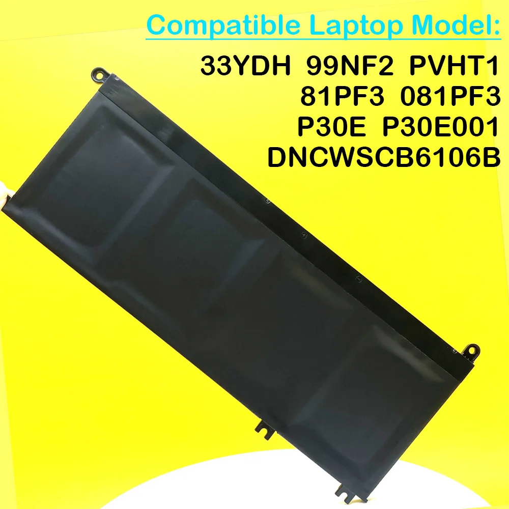 Portátil para Dell Inspiron 17 7773 7778 7779 7786 15 7588 7577 Vostro 7570 7580 Série P30e 99nf2 Pvht1 15.2v 56wh 33ydh-bateria do - Imagem 3
