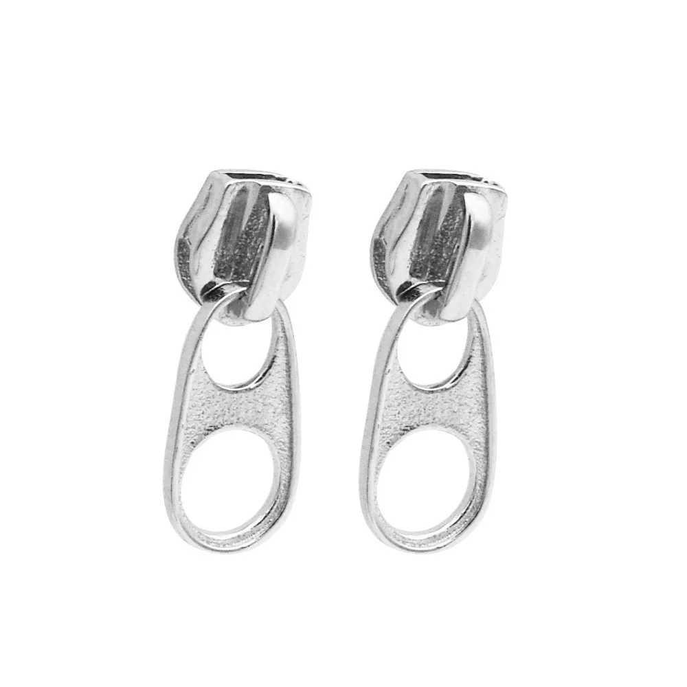 Retro Reiß verschluss Slider kreative Ohrringe für Männer Frauen Punk Gothic Rock HipHop Silber Farbe Ohrring Unisex Designer Schmuck Liebes geschenk – Detail 7
