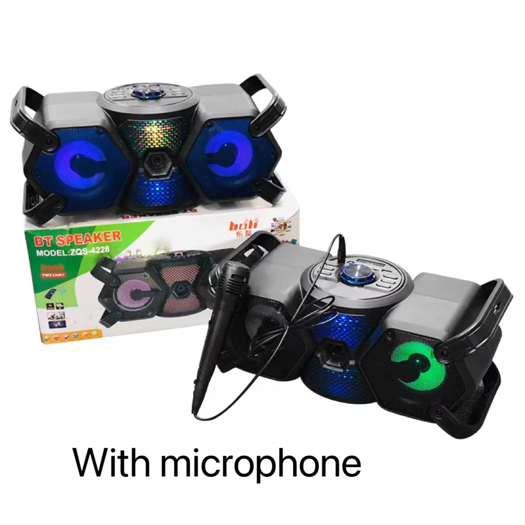 

ZQS-4228 Outdoor Bluetooth Speaker High Power Portable K Song Speaker TWS Wireless Bass Pillar High Fidelity Stereo Subwoofer FM