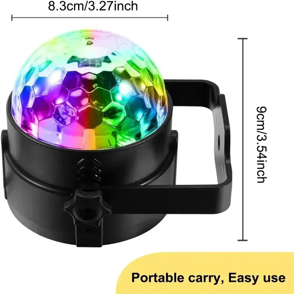 Discobal, SEBRUANC Discolichten LED-feestverlichting Muziekgestuurde Disco DJ-feestlamp 360 ° Roterende Balverlichting 3W RGB-podiumverlichting met Afstandsbediening voor Thuisverjaardag Kerstmis 2pcs Discobal, SEBRUANC Discolichten LED-feestverlichting Muziekgestuurde Disco DJ-feestlamp 360 ° Roterende Balverlichting 3W RGB-podiumverlichting met Afstandsbediening voor Thuisverjaardag Kerstmis 2pcs