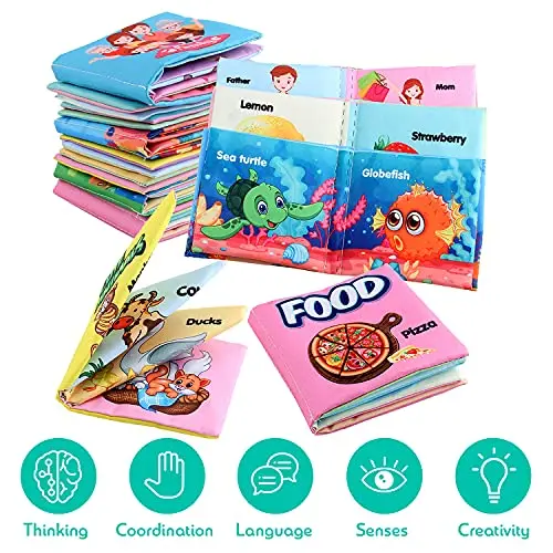 Baby Books Soft Cloth Book For 012 Months Baby 3d Book Animal Family