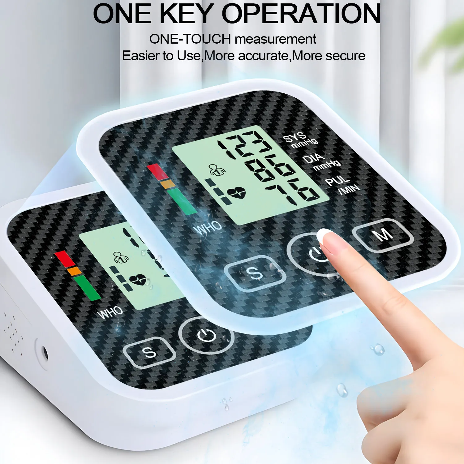 Upper Arm Automatic Blood Pressure Monitor BP Sphygmomanometer Pressure Meter Tonometer Measuring Arterial