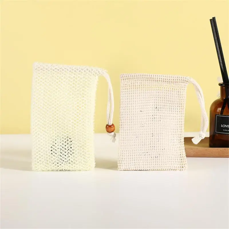 2PCS Natural Sisal Soap Bag Saver Pouch Bar Soap Exfoliating Mesh Bags for Shower Soap Holder Bubble Foam Net Pocket 2