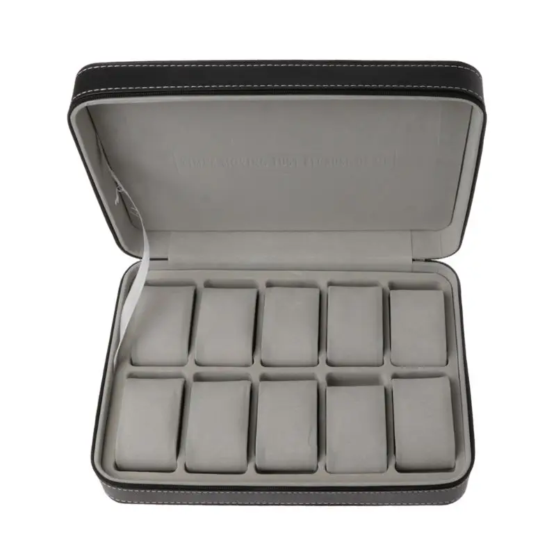 

Watch Bag Portable Travel Zipper PU Leather Storage for Case Jewelry Storage Dis