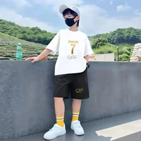 T-shirt à manches courtes + short noir pour enfants, ensemble de sport pour garçons et filles de 3 à 12 ans, joueur de football No. 7 Summe cool Clothing 4
