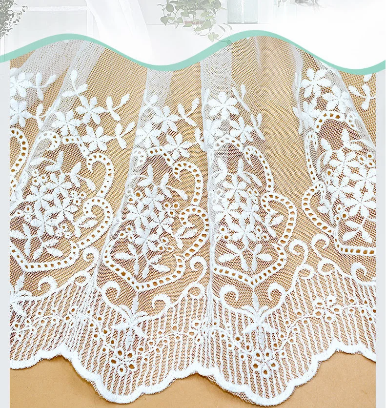 

Мягкая сетчатая ткань для украшения дома с волнистыми краями, Белая нейлоновая хлопчатобумажная нить, аксессуары для одежды и кружева