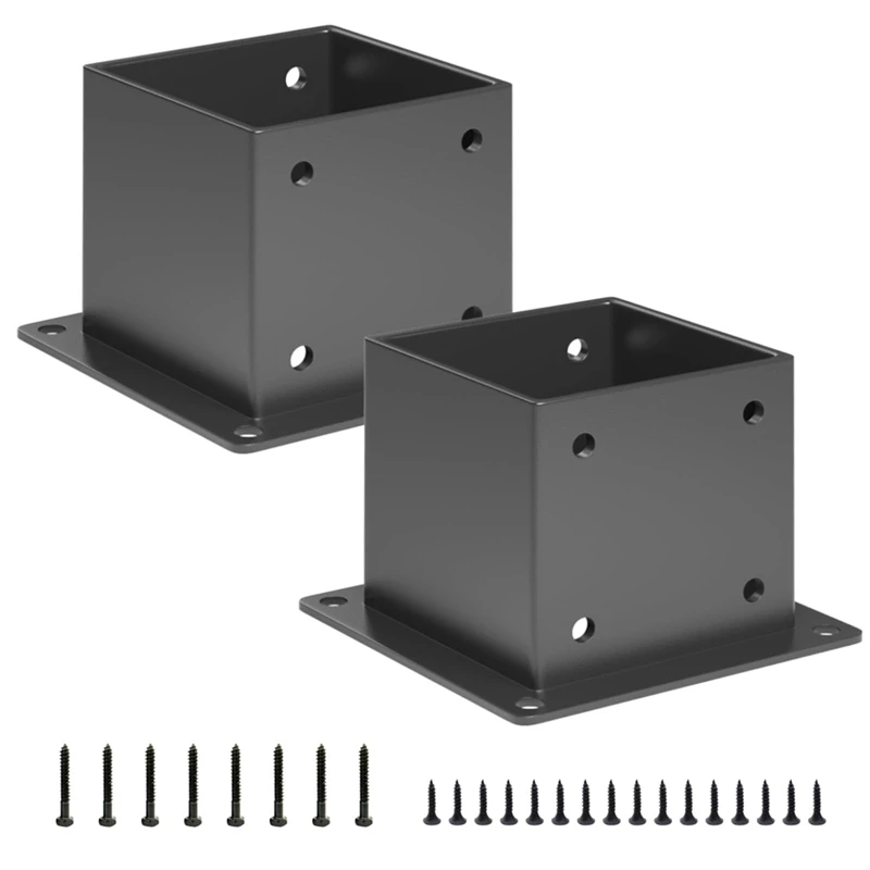 

2 Pcs Pergola Post Base Metal Post Bracket Heavy Duty Post Anchors Wood Post Support Kit For 4Inchx4inch Gazebo Deck Railing Kit