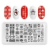 Christmas Nail Stamping Plates Rectangle Template Stencils Nail Art Stamp Image Plate Manicure Stainless Steel Nail Print Tools 3