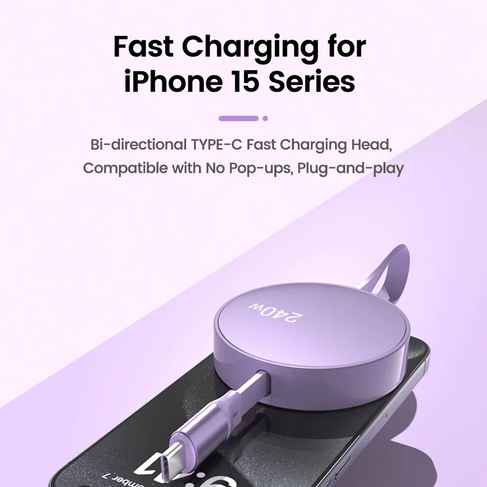 240W 타입 C to 타입 C PD 케이블 아이폰 15 16 고속 충전 데이터 케이블 접이식 USB C 충전 케이블 노트북 아이패드용