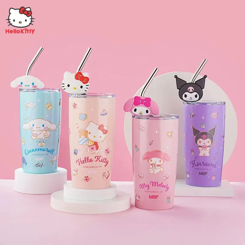 Kawaii Sanrio Water Cup with Straw - Kuru Store