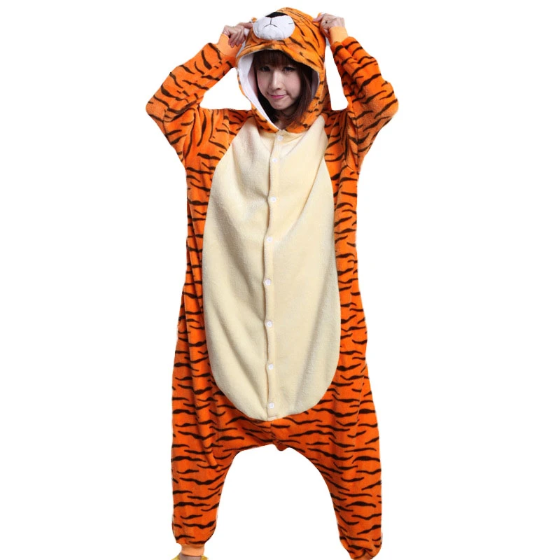 Pijama tigre de animales para adultos, divertido, cálido y cómodo para el ropa de dormir para pareja, traje de Festival| | AliExpress