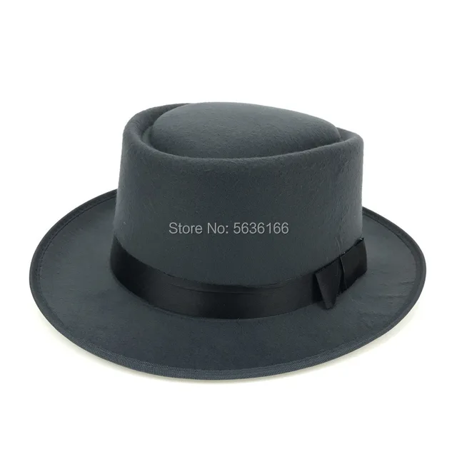 New Wool Felt Pork Pie Crushable Hat 