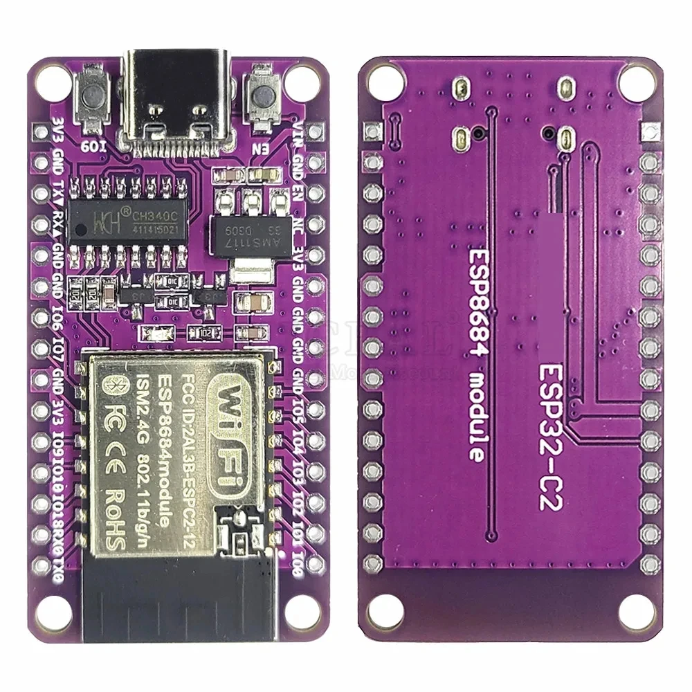 ESP32 C2 MCU Development Board Built in ESPC3 12 2 4G Wifi Module 4MB esp32-c2-mcu-development-board-built-in-espc3-12-2-4g-wifi-module-4mb