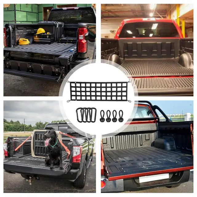 Filet Rangement VR Camionnette The Lord Of The Tools Coffre Arrière De Voiture Filet De Rangement En Maille à Trois Poches Pour Voitures VR Camionnettes Bus Van Réglable Organisateur Filet Ajustable VR