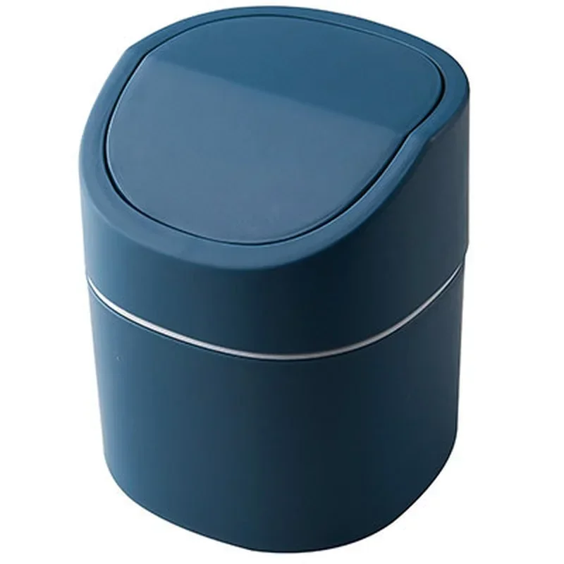 Creative Nordic Style Table Trash Bin Desk Garbage Bin for Kitchen Bathroom Bedroom Turn Over Cover Table Bin