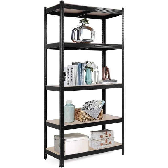 5 Tier Plastic Shelf Shelving Unit Storage Racking Shelves Garage Warehouse Shed