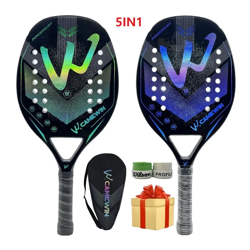 Beach Tennis Racket Full Carbon Fiber Frame 3K Feminino Masculina Kit Rude Surface Treatment Beginner Camewin tennis racket,tennis racket set