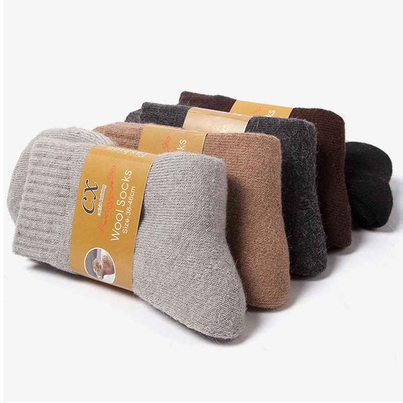 

1 Pair Unisex Autumn And Winter Thickened Wool Socks Men's Solid Color Terry Mid Tube Socks Wool Thickened Women's Warm Socks