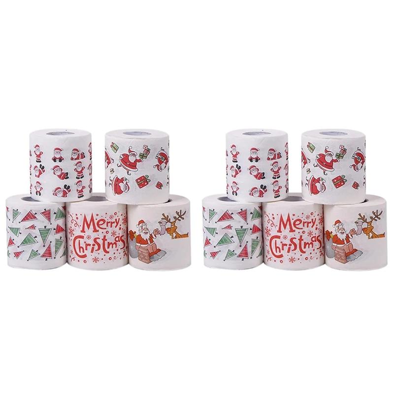 5 Styles Santa Claus Paper Roll Tissue Paper Towels Christmas