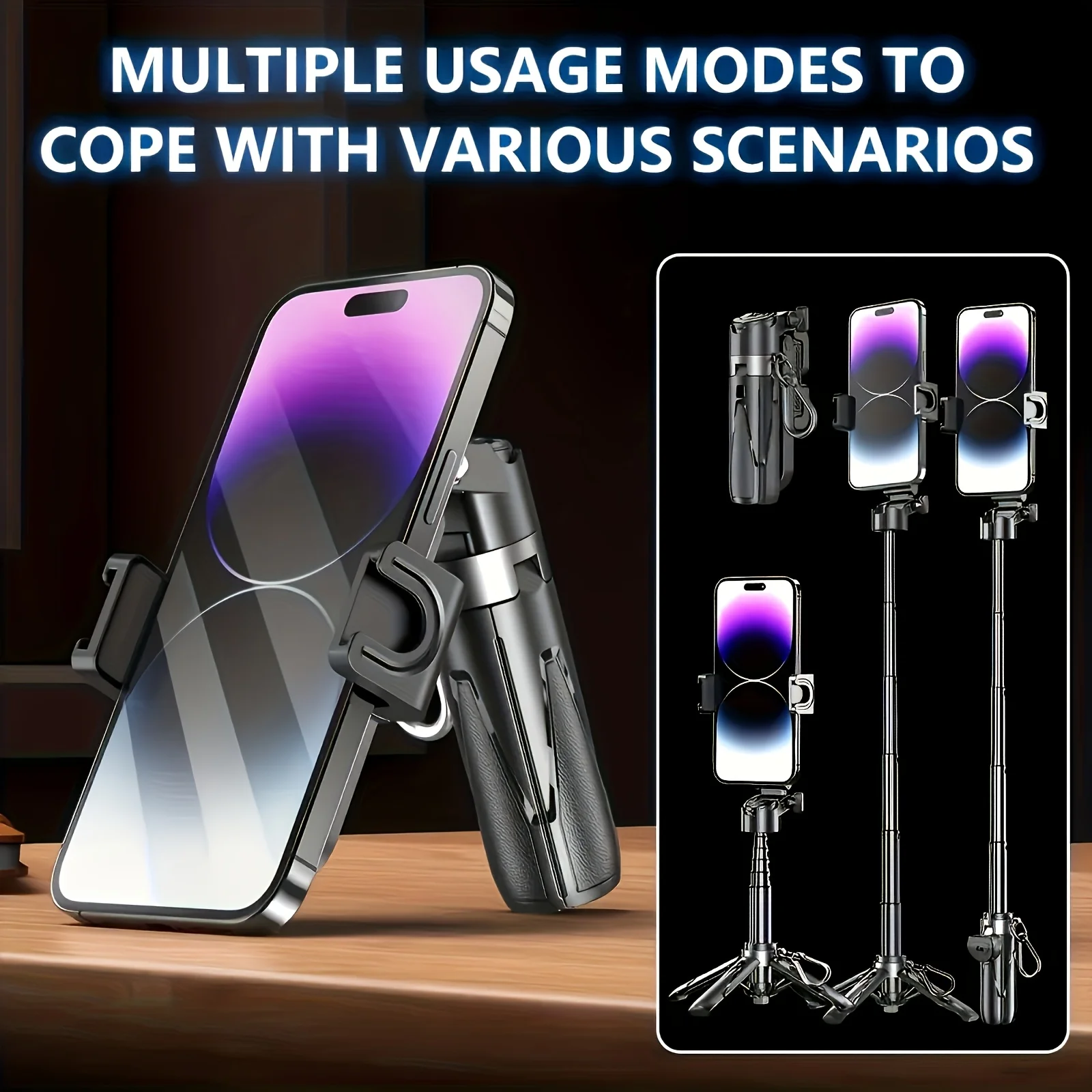 Portable Selfie Stick Tripod Mini Tripod Extendable Monopod Remote Shutter for IPhone Samsung Xiaomi Phone Holder