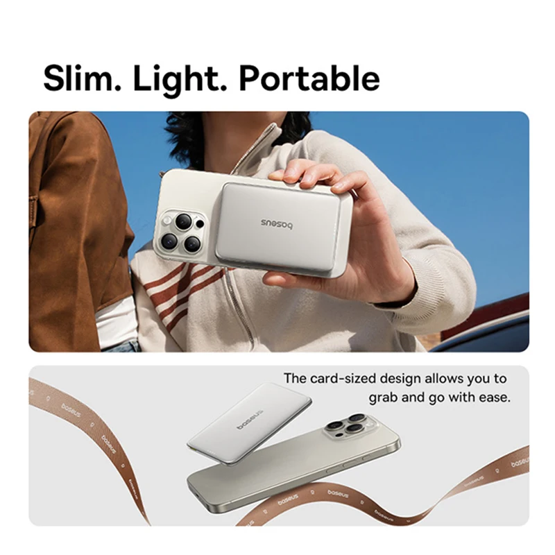 【CCC】Baseus 10000mAh Magnetic Power Bank PD 27W, 5000mAh Magnetic Power Bank PD 20W Card-Sized Powerbank For iPhone 17 Samsung