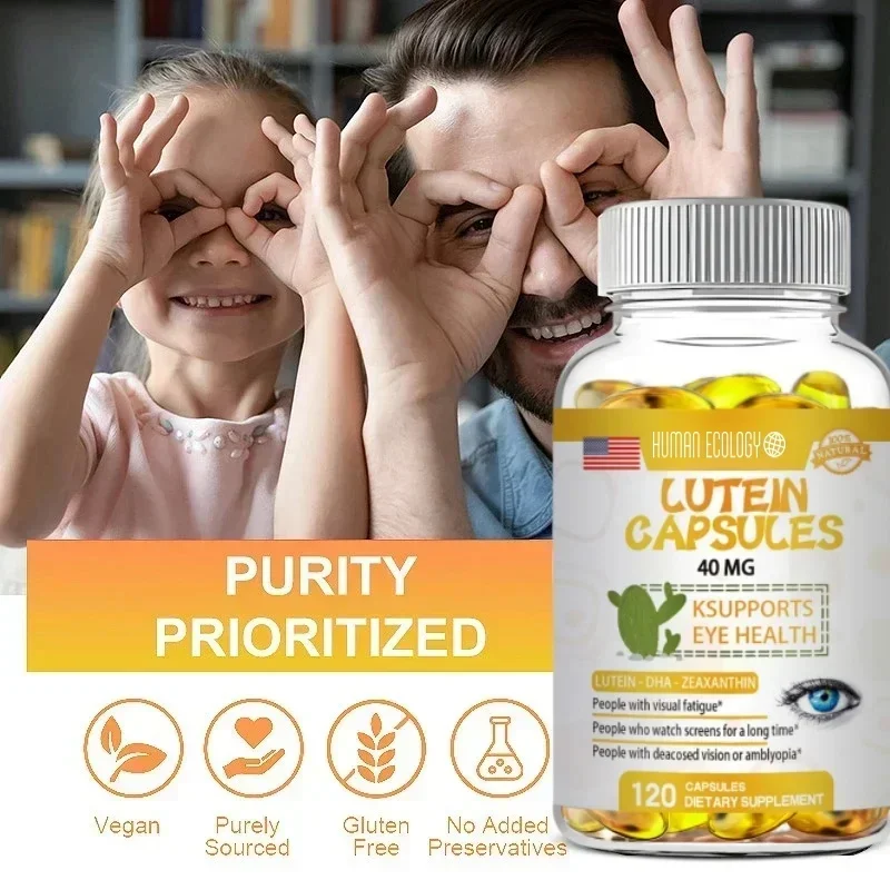 Human Ecology Lutein 40mg 120 Capsules Relieve Visual Strain Boost Eye Immune System NonGMO