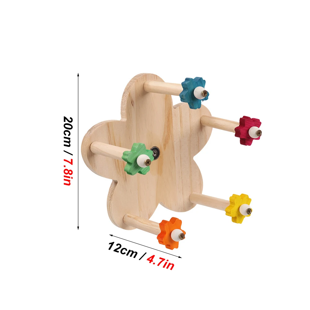 Wooden Parrots Ferris Wheel Toy with Perches Rotating Ferris Wheel Bird Toy with Bearings Hanging Bird Stand Cage Accessories parrot toy bird toy
