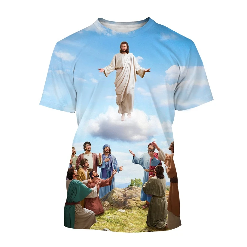 

About Jesus Love Everyone Christian 3D T-shirt God loves the world Fashion Creative Round Neck Casual Unisex Print Short Sleeve