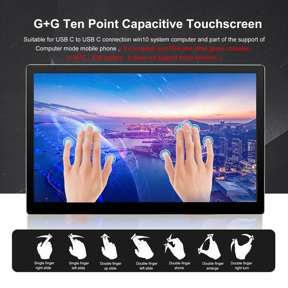 Wisecoco-ポータブルqhdタッチラップトップモニター,9インチ,2560x1600