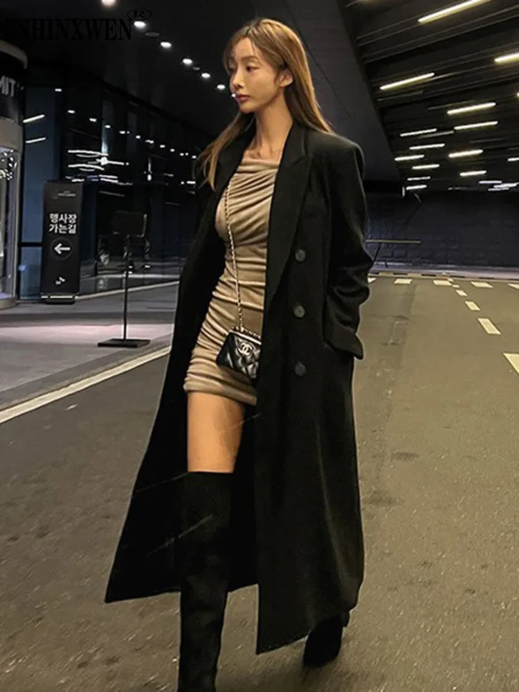 

Eshin Woolen Coat For Women In Autumn And Winter 2023 New Korean Version Knee Length Thickened Loose Solid Color Tops TH1024