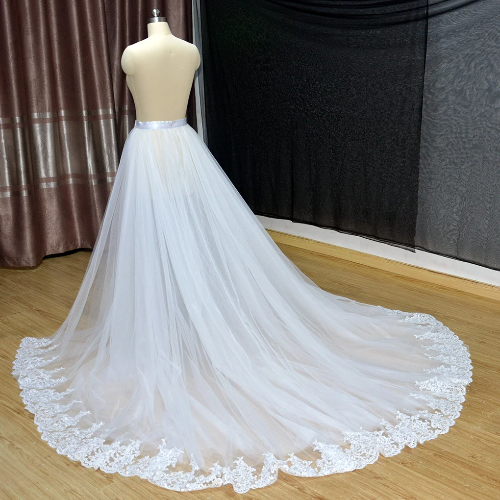 花嫁のための取り外し可能なブライダルドレス取り外し可能なチュールスカートカスタムサイズアクセサリー